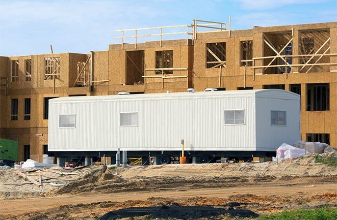 rental office trailers at a construction site in Deer Park